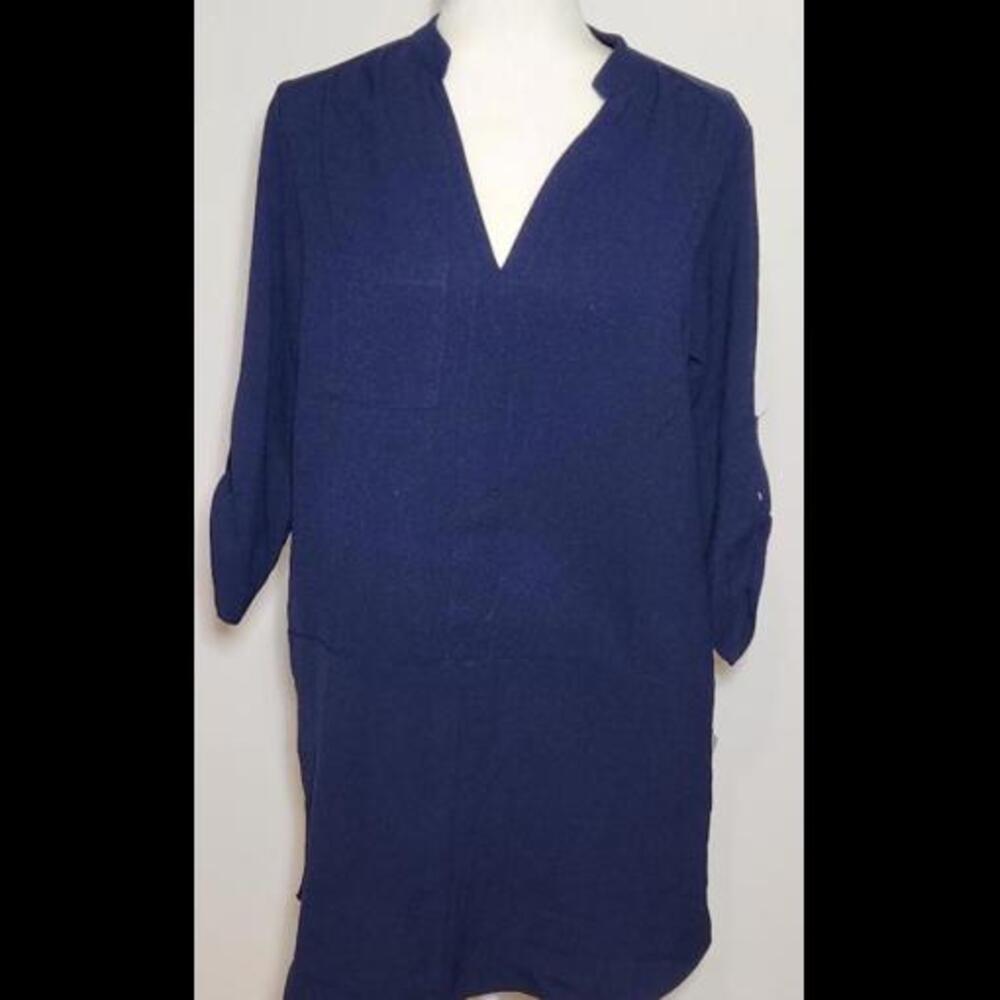 NWT!Lush Navy Peacoat Style Midi Dress MSRP $50, Sz S